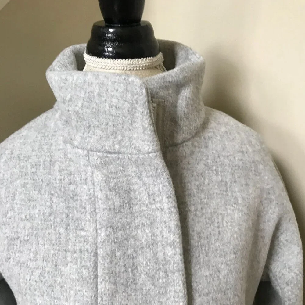 NWOT JCREW Cocoon Coat Jacket Womens 2 Gray Italian Stadium Cloth Wool J5536 NEW
